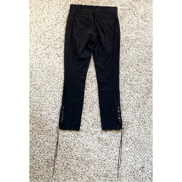 Anthropologie The Essential Slim Lace Up Trousers in Black size 0 - Picture 7 of 14